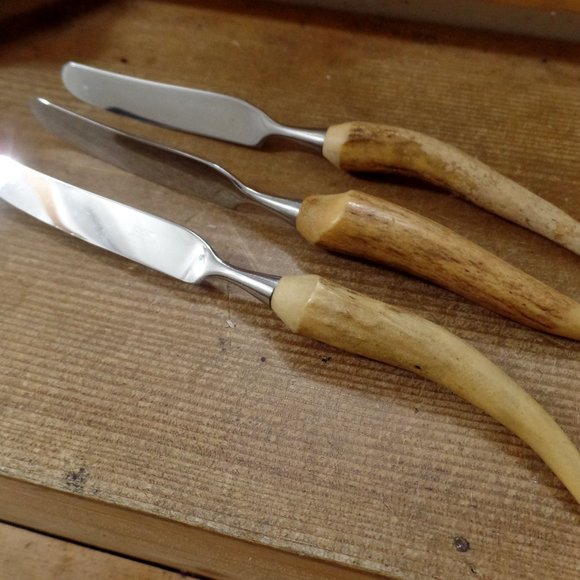 Vintage Robeson Germany Stainless Stag Handle Butter Knives - Picture 10 of 11